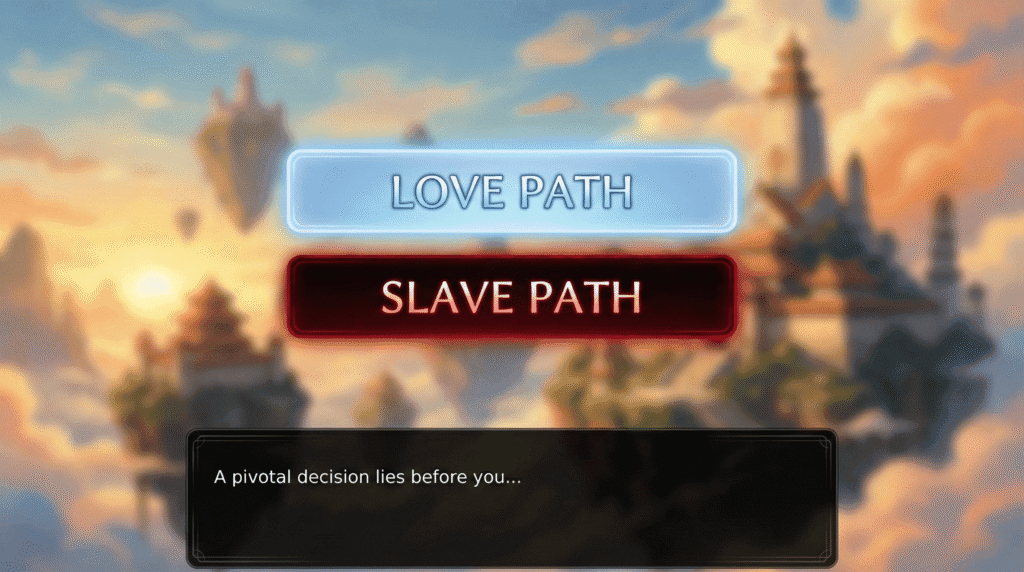 book-4-air-love-vs-slave-route-choice The major route split decision screen in Book 4