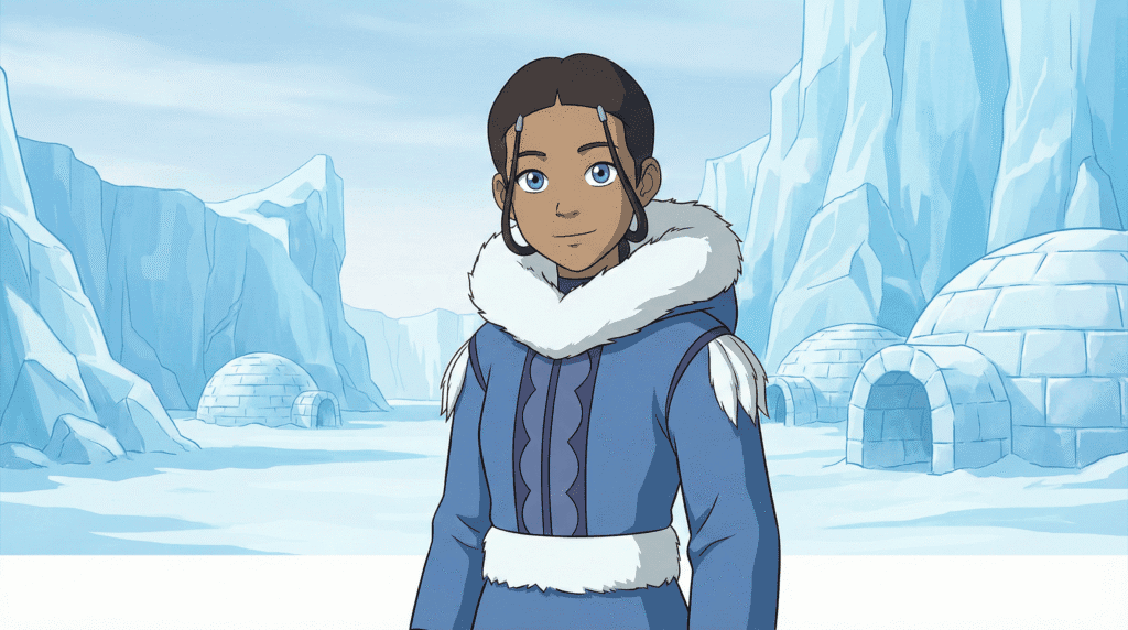 Book 1 (Water) Walkthrough: Katara’s Route & Puzzles 1 Katara standing in the Southern Water Tribe village in Four Elements Trainer Book 1.