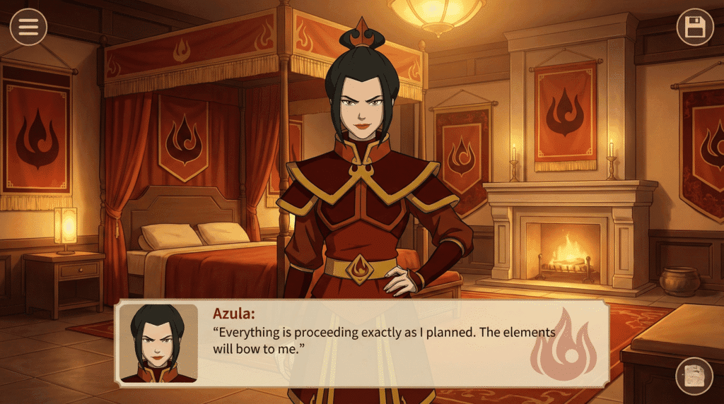 Fix Pink Screen Glitch in Four Elements Trainer (Android 12/13/14) 4 Gameplay screenshot showing Azula correctly rendered after the fix.